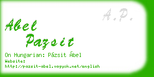 abel pazsit business card