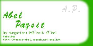 abel pazsit business card